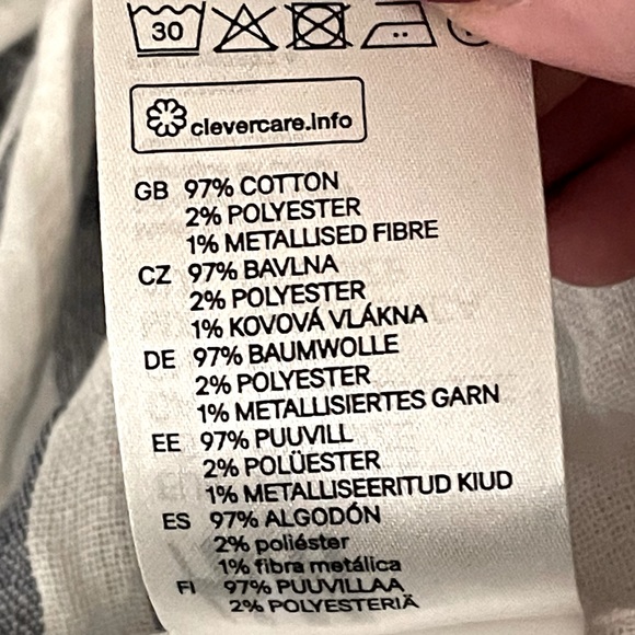 H&M Women’s Blue Striped Cotton Scarf - Picture 12 of 13